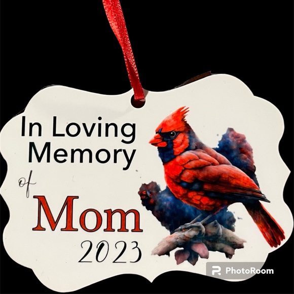 Memorial Cardinal infused ink Christmas ornament - Picture 2 of 6